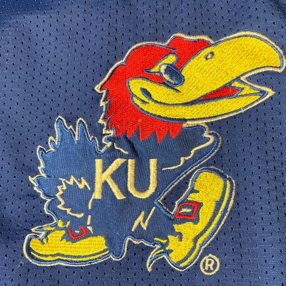 Starter Blue Kansas Jayhawks KU Football Jersey L-14/16 - Picture 3 of 11